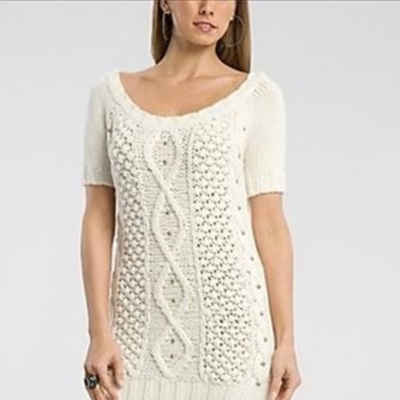 GUESS by MARCIANO ARAN SWEATER TUNIC Dress Top L - Picture 3 of 4